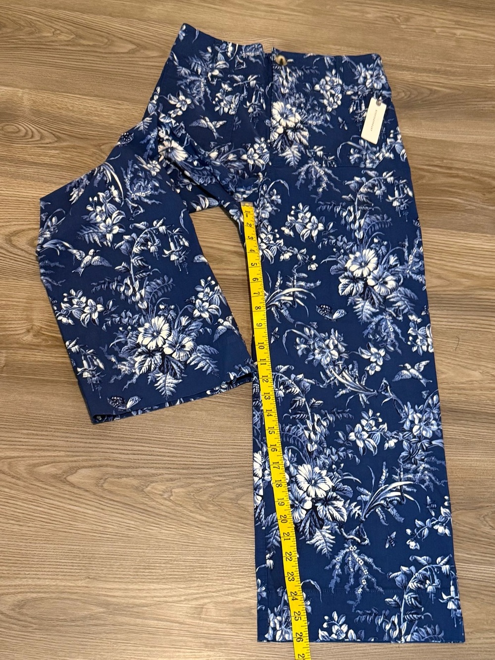 Anthropologie Maeve the Colette Tropical Print Blue Wide Leg Pants size 29 NWT - Picture 8 of 10